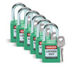Safety Padlocks - Standard, Green, KD - Keyed Differently, Steel, 38.10 mm, 6 Piece / Box